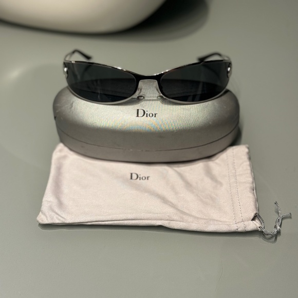 VTG Christian Dior J'adore Sunglasses Shield Futuristic Style (YB7VU) - Silver - Picture 1 of 8